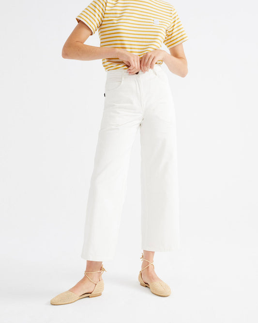 Pantalon ample blanc en coton bio - Elephant