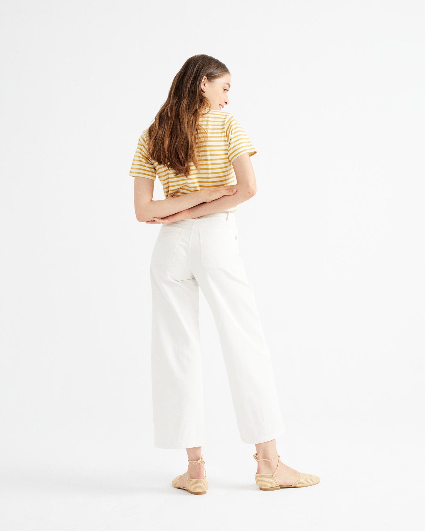 Pantalon ample blanc en coton bio - Elephant