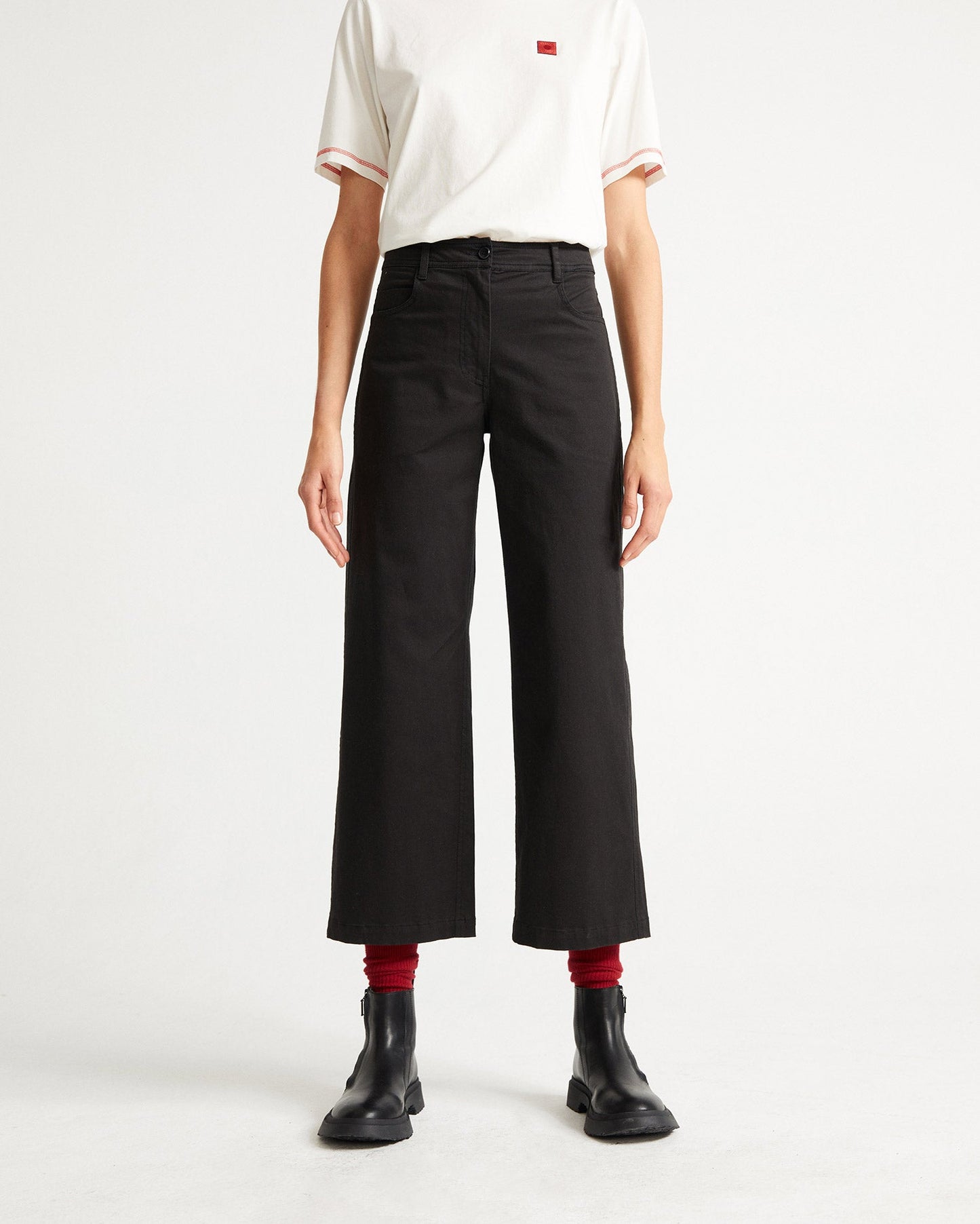 Pantalon large noir en coton biologique - ELEPHANT PANTS black