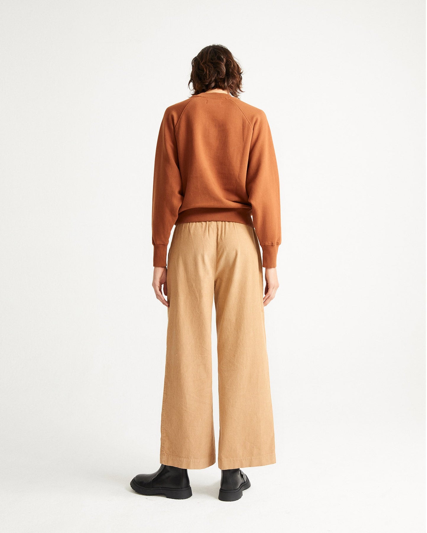 Pantalon large camel en coton bio - MAIA camel