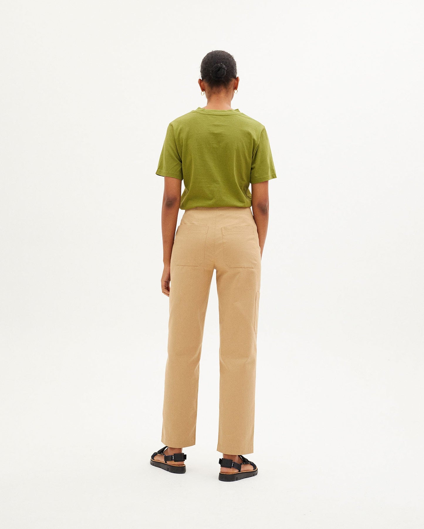 Pantalong cargo beige en coton bio - CAMEL CARGO PANTS