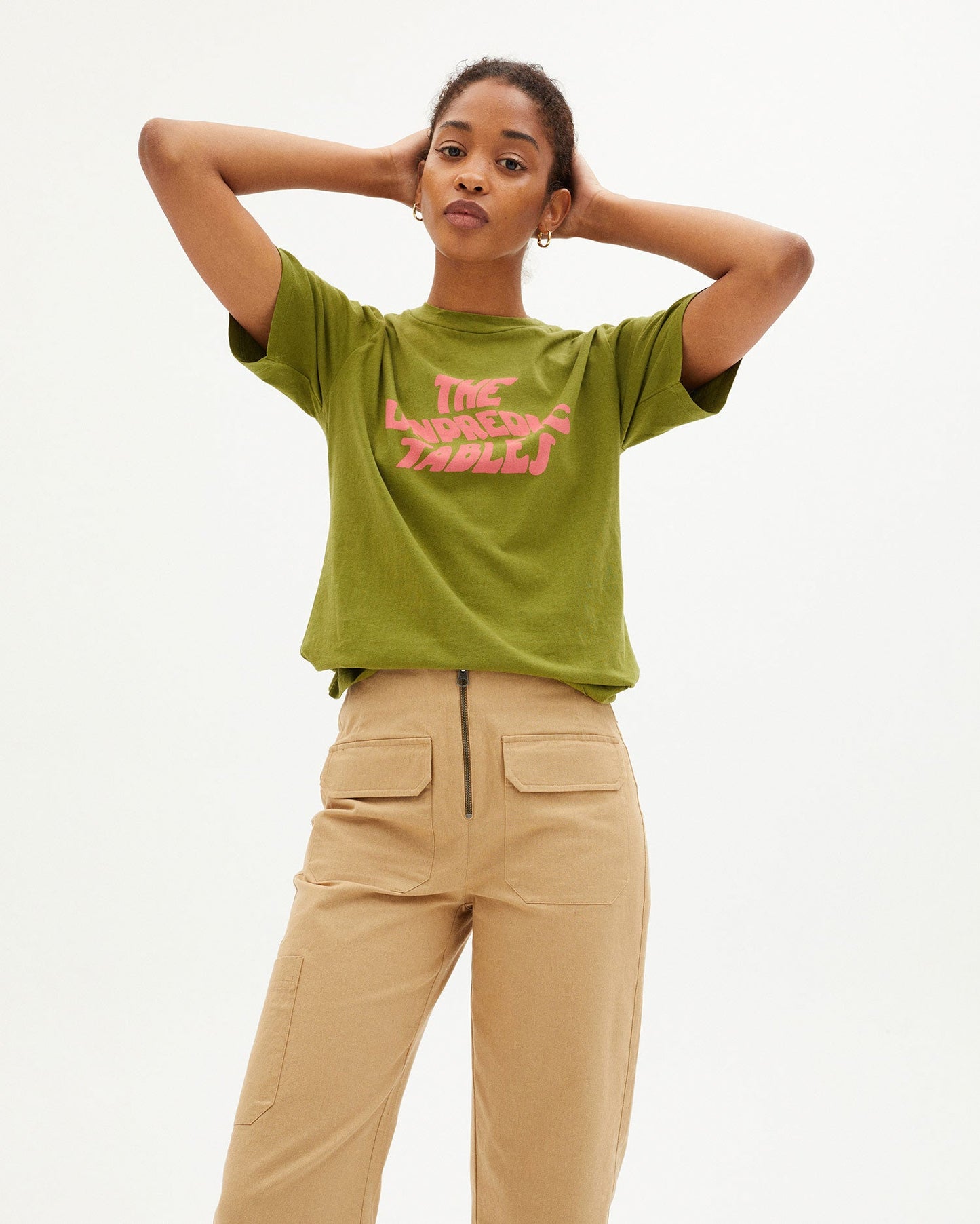 Pantalong cargo beige en coton bio - CAMEL CARGO PANTS