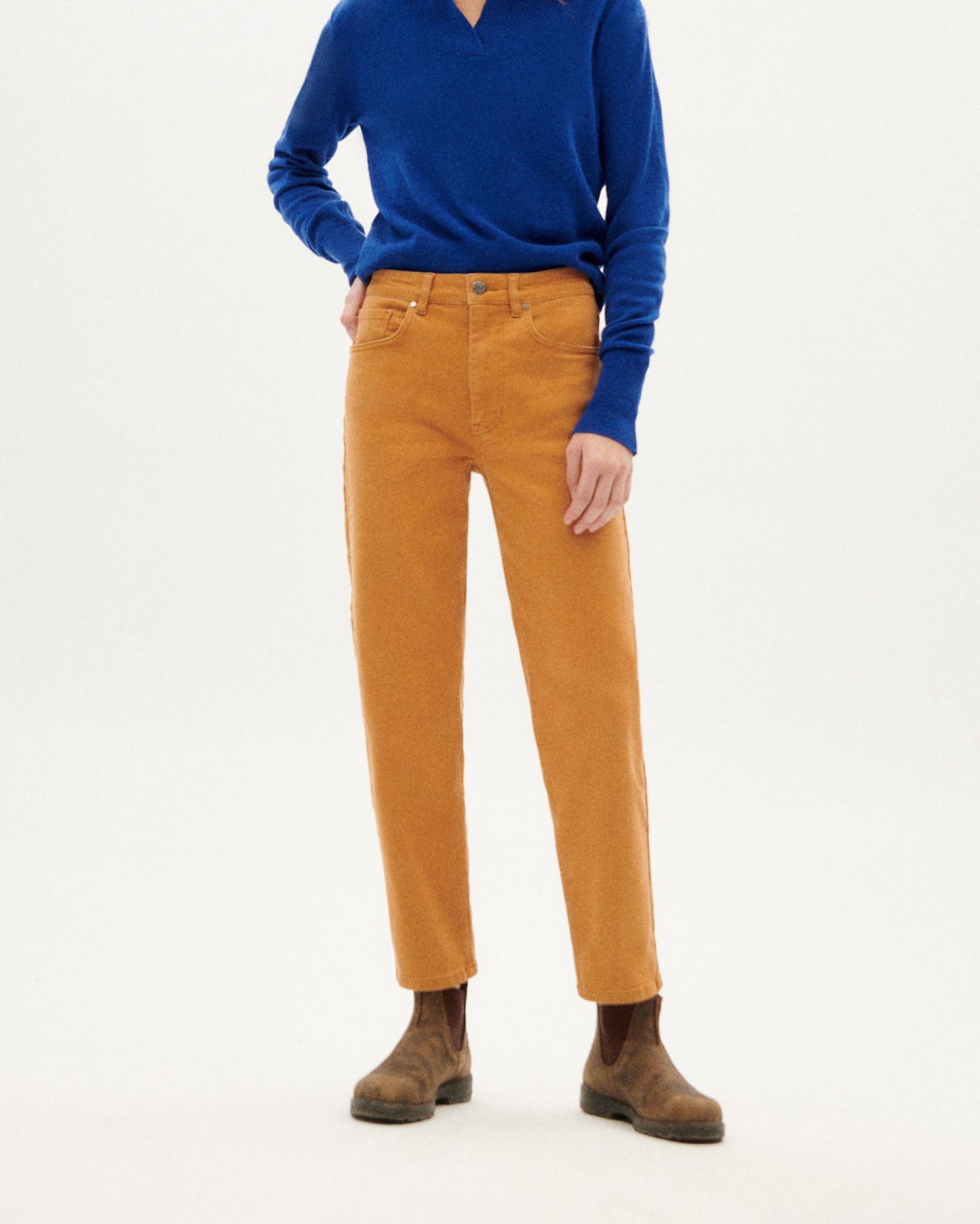 Pantalon canva droit camel en coton bio egypt nele pants
