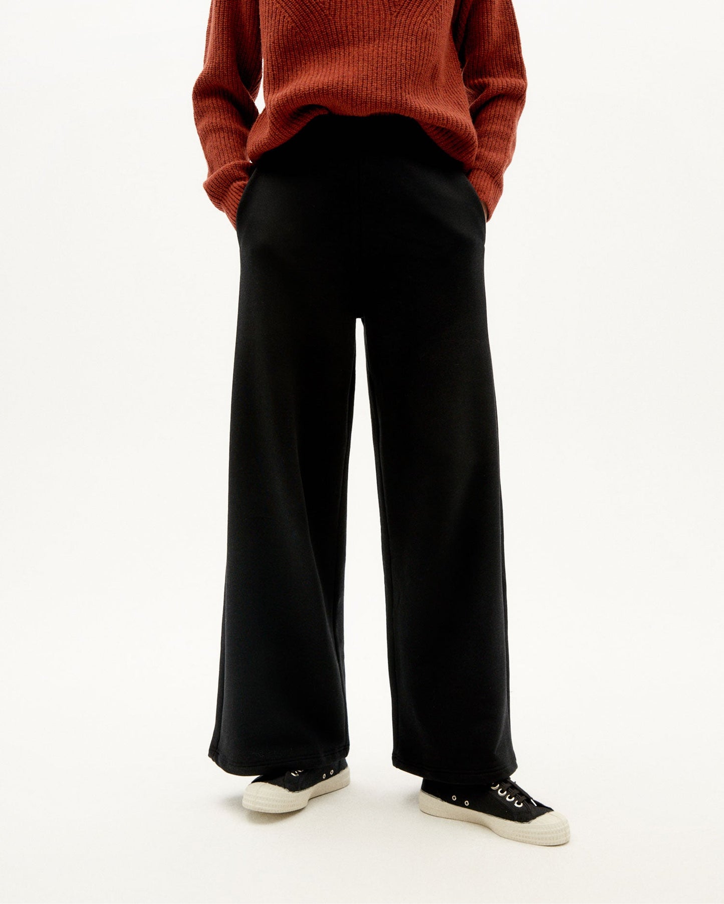 Pantalon ample noir en coton bio - black lola pants