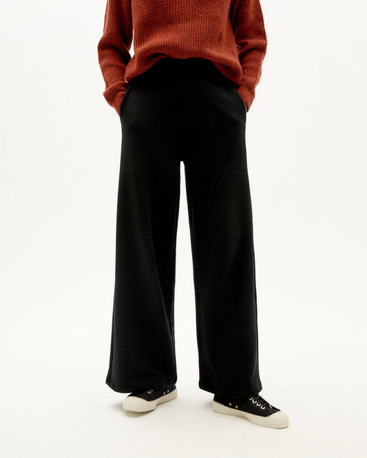 Pantalon ample noir en coton bio - black lola pants