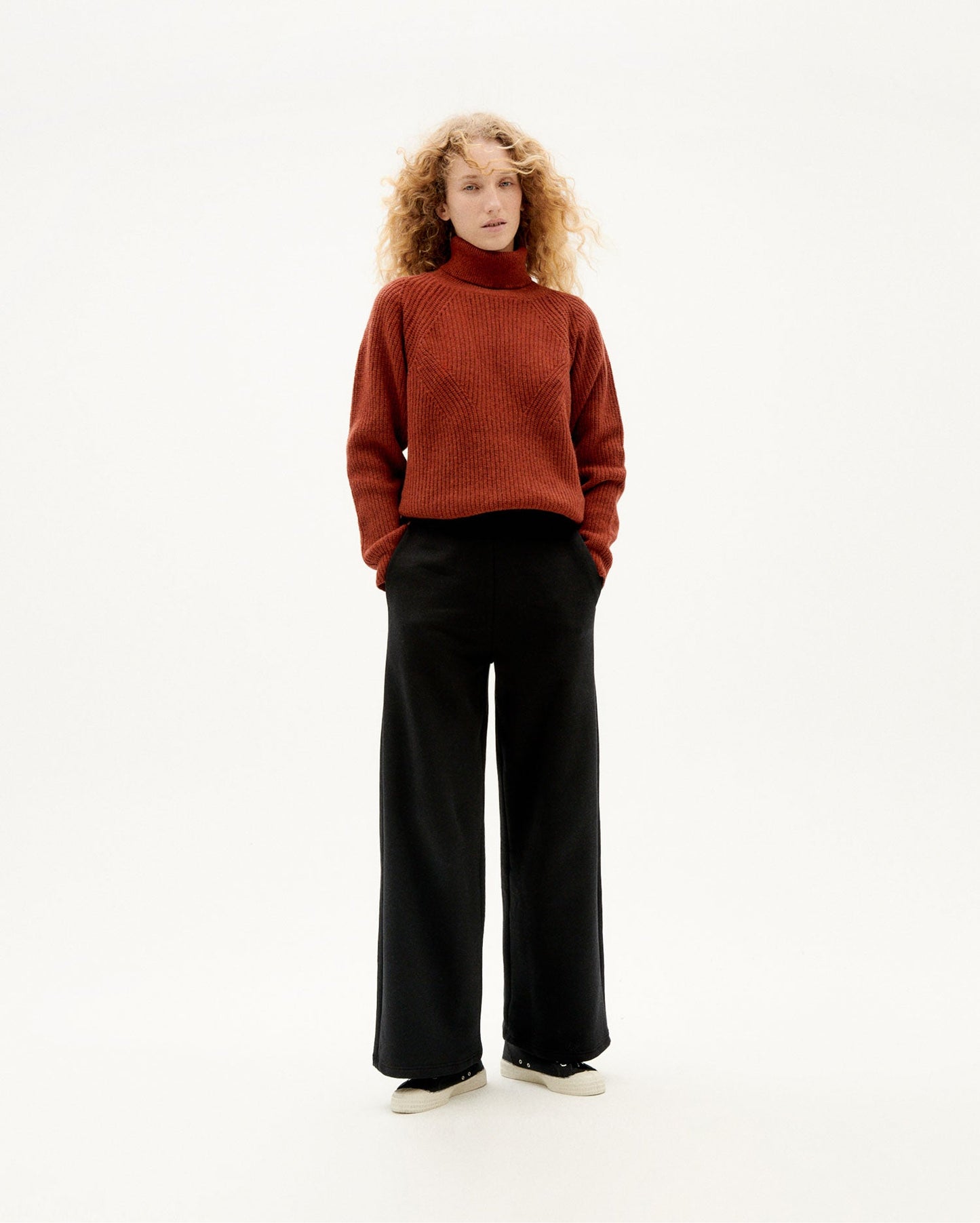 Pantalon ample noir en coton bio - black lola pants