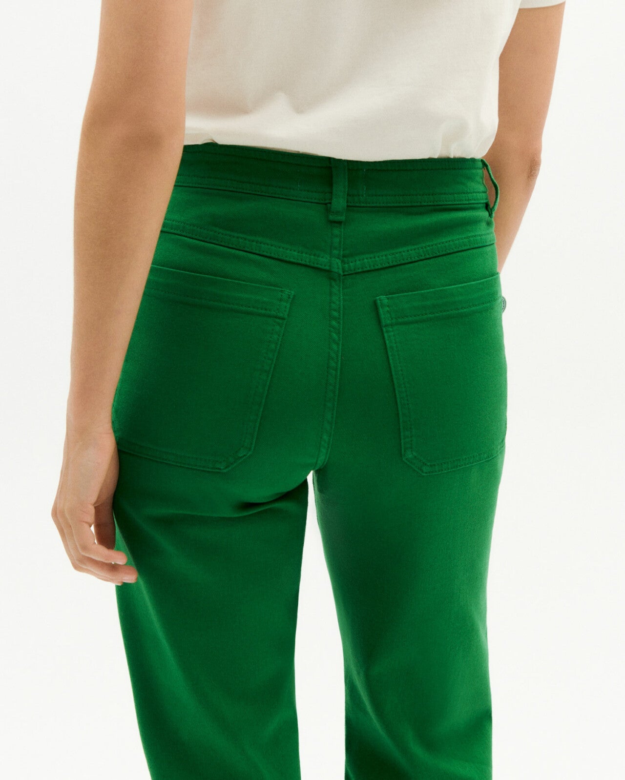 Jean ample vert en coton bio - clover green theresa pants