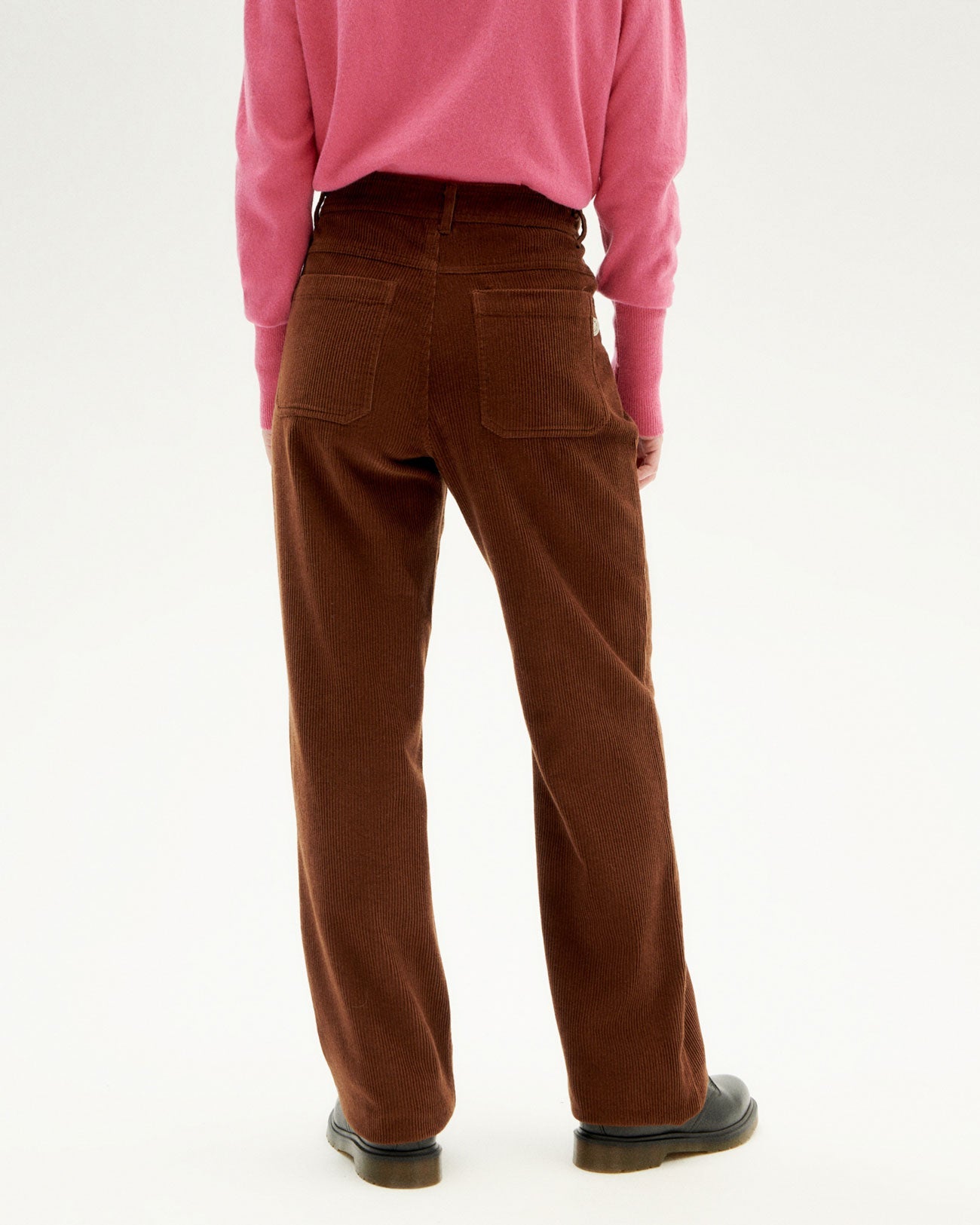 Pantalon ample velours côtelé en coton bio | marron "chocolate corduroy theresa pants"