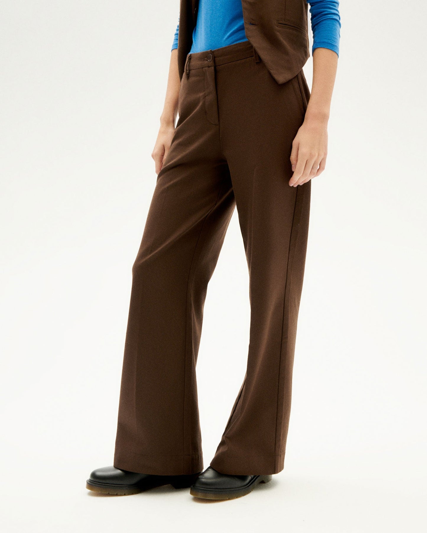 Pantalon ample en coton bio | marron "dark brown hermione pants"