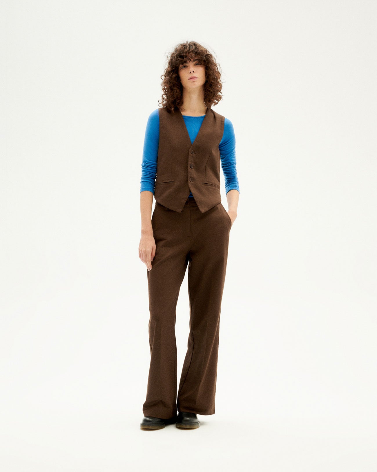 Pantalon ample en coton bio | marron "dark brown hermione pants"