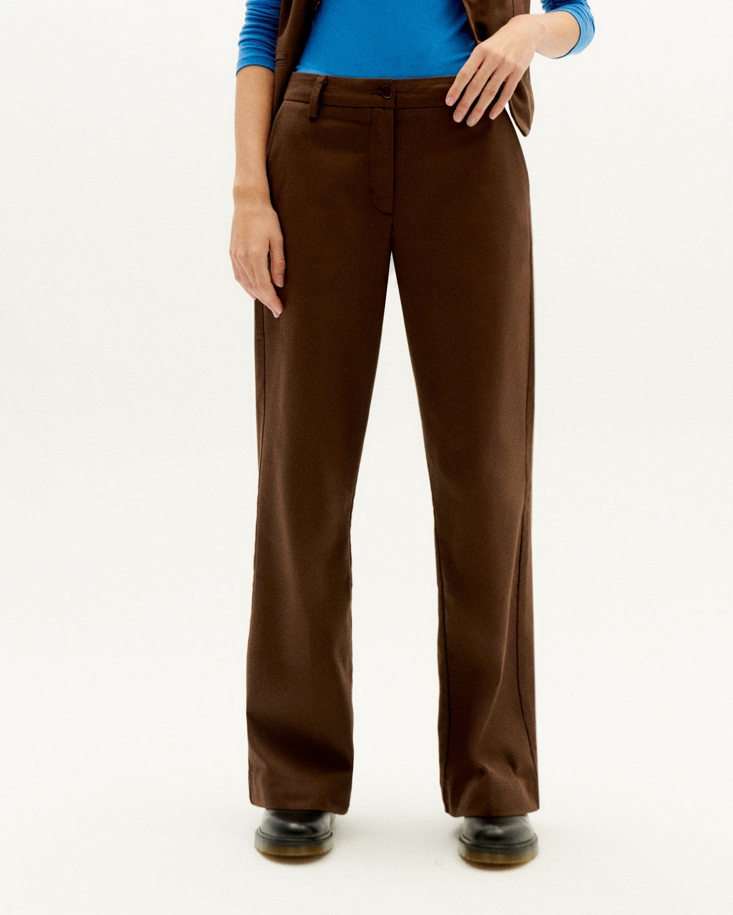Pantalon ample en coton bio | marron "dark brown hermione pants"