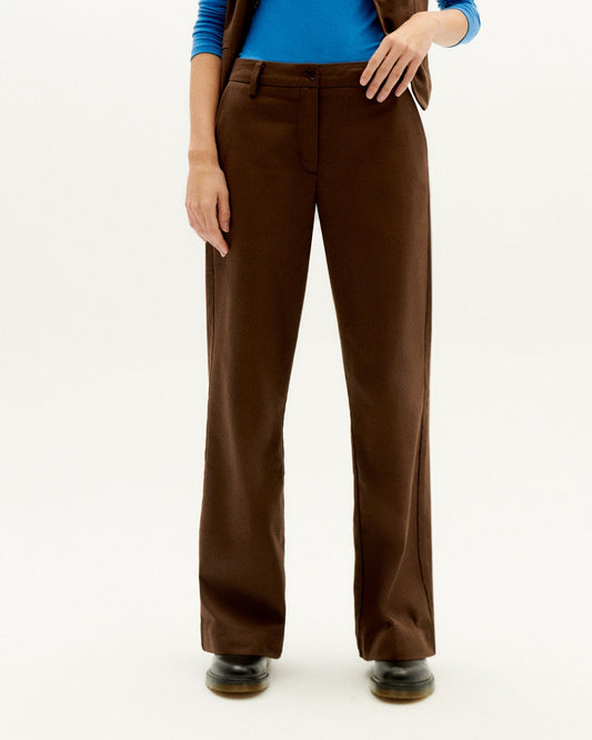 Pantalon ample en coton bio | marron "dark brown hermione pants"
