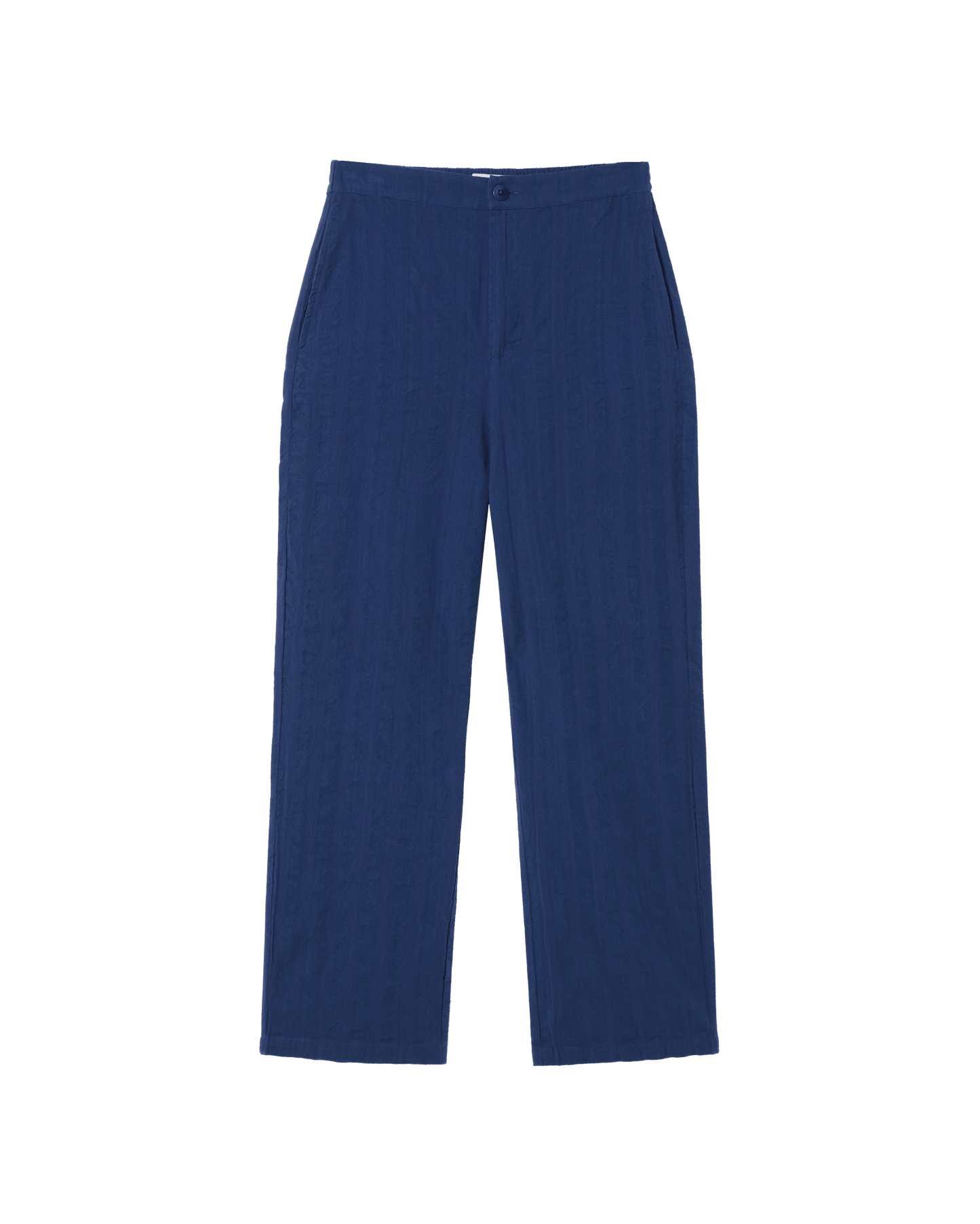Pantalon ample texturé en coton bio | Marine "navy big seersucker mariam pants"