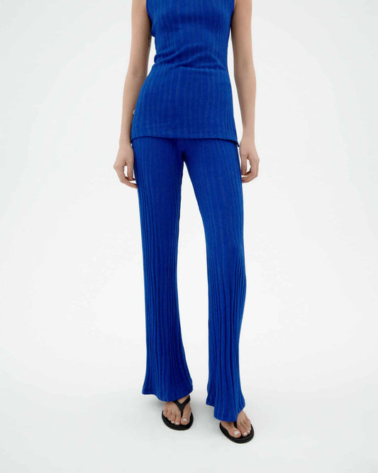 Pantalon flare en ecovero et coton bio | bleu "Indigo naia pants - blue"