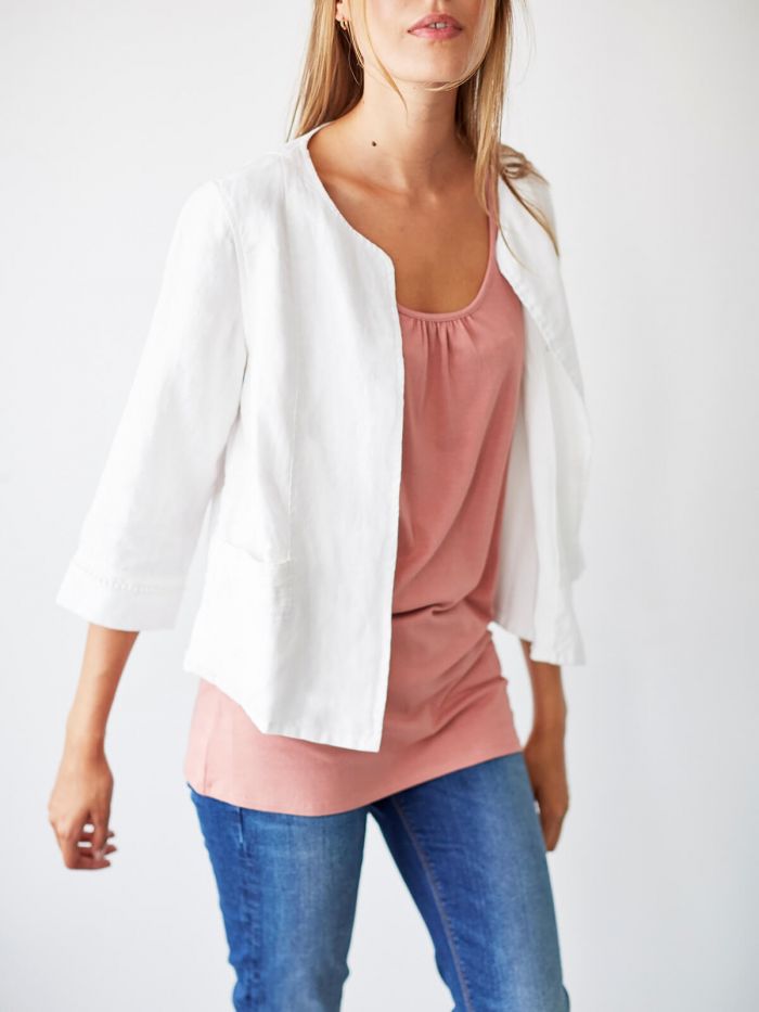 Veste blanche en chanvre