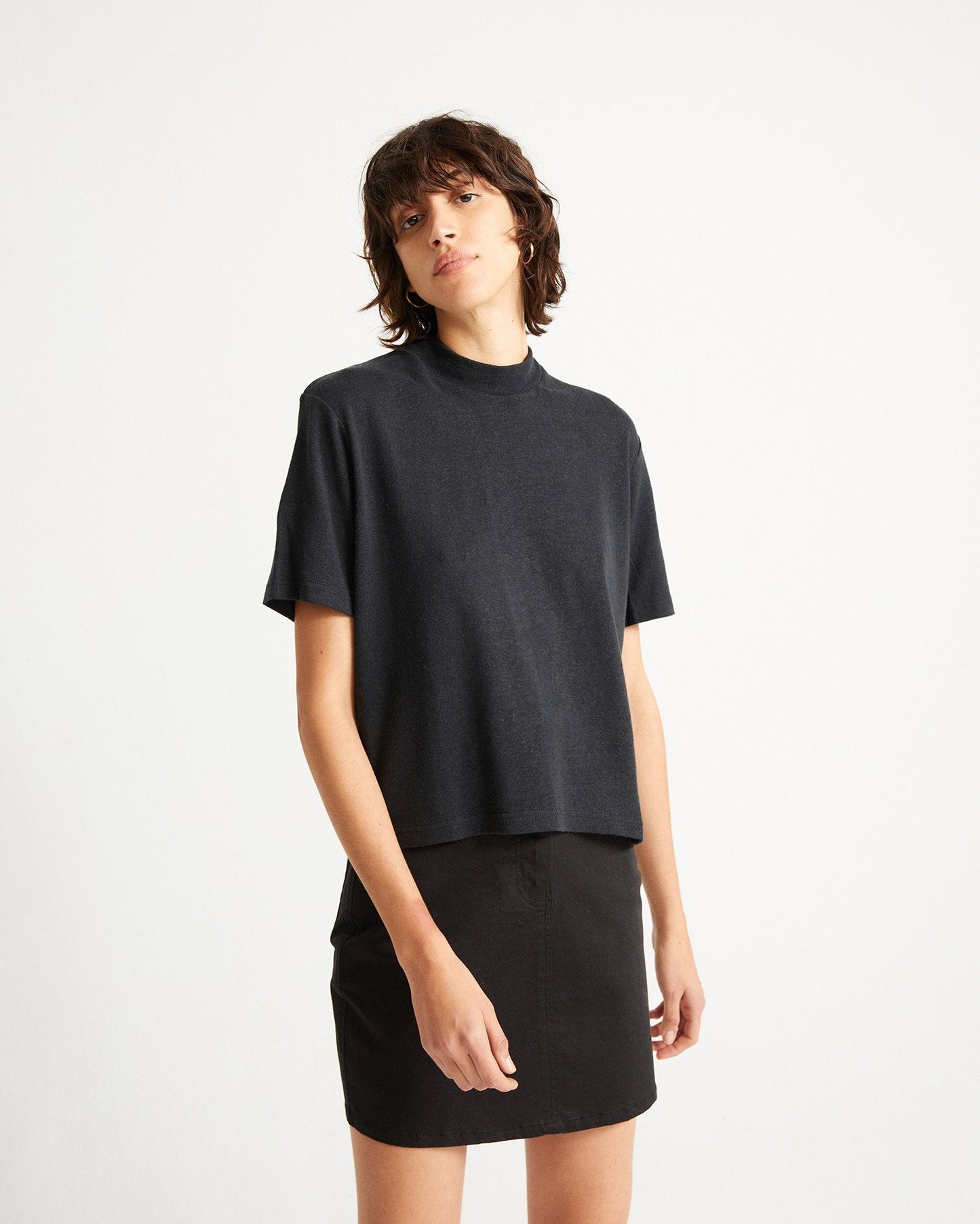 Jupe noire en coton bio - Marsha