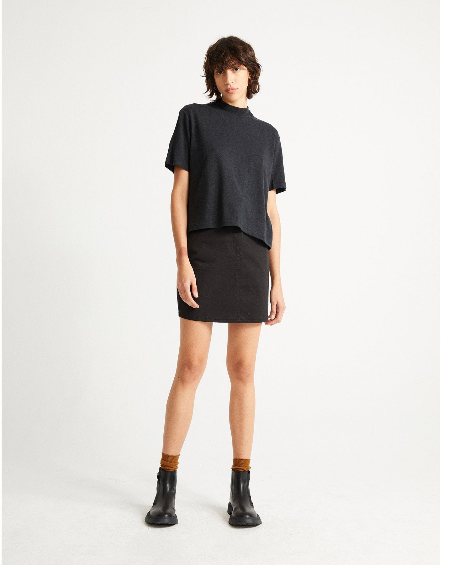 Jupe noire en coton bio - Marsha