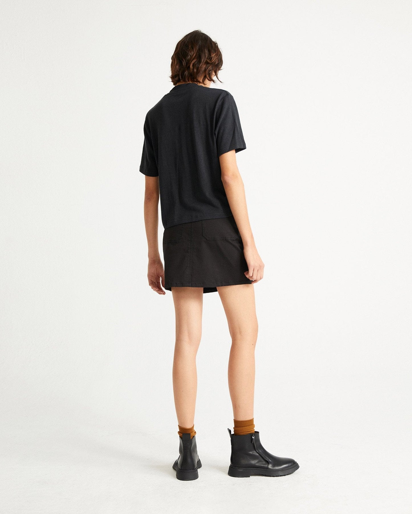 Jupe noire en coton bio - Marsha