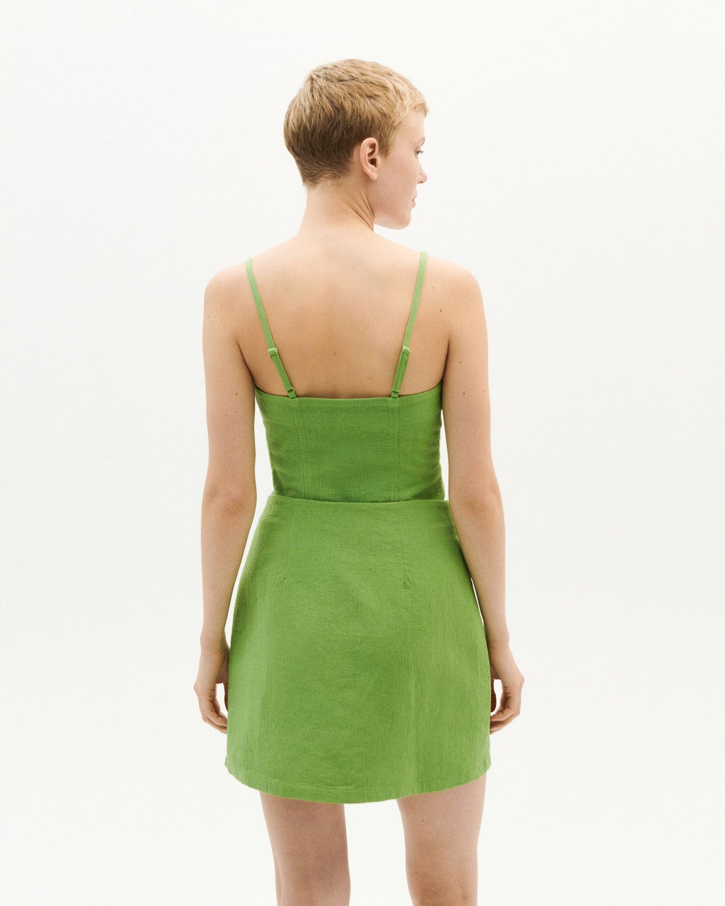 Jupe portefeuille verte en coton bio - green milena skirt