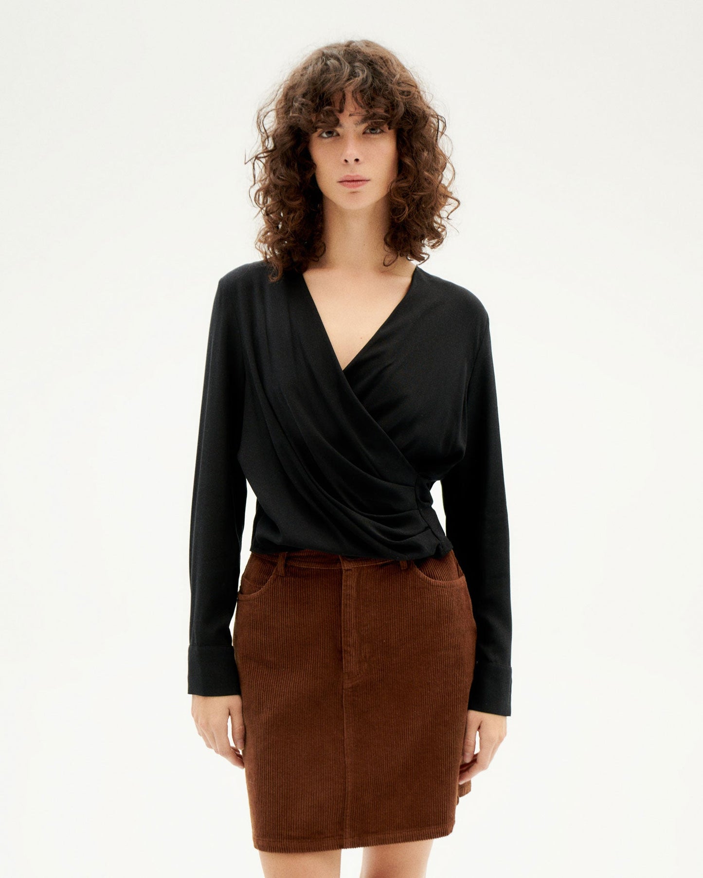 Jupe en velours côtelé de coton bio | marron "chocolate corduroy marsha skirt"