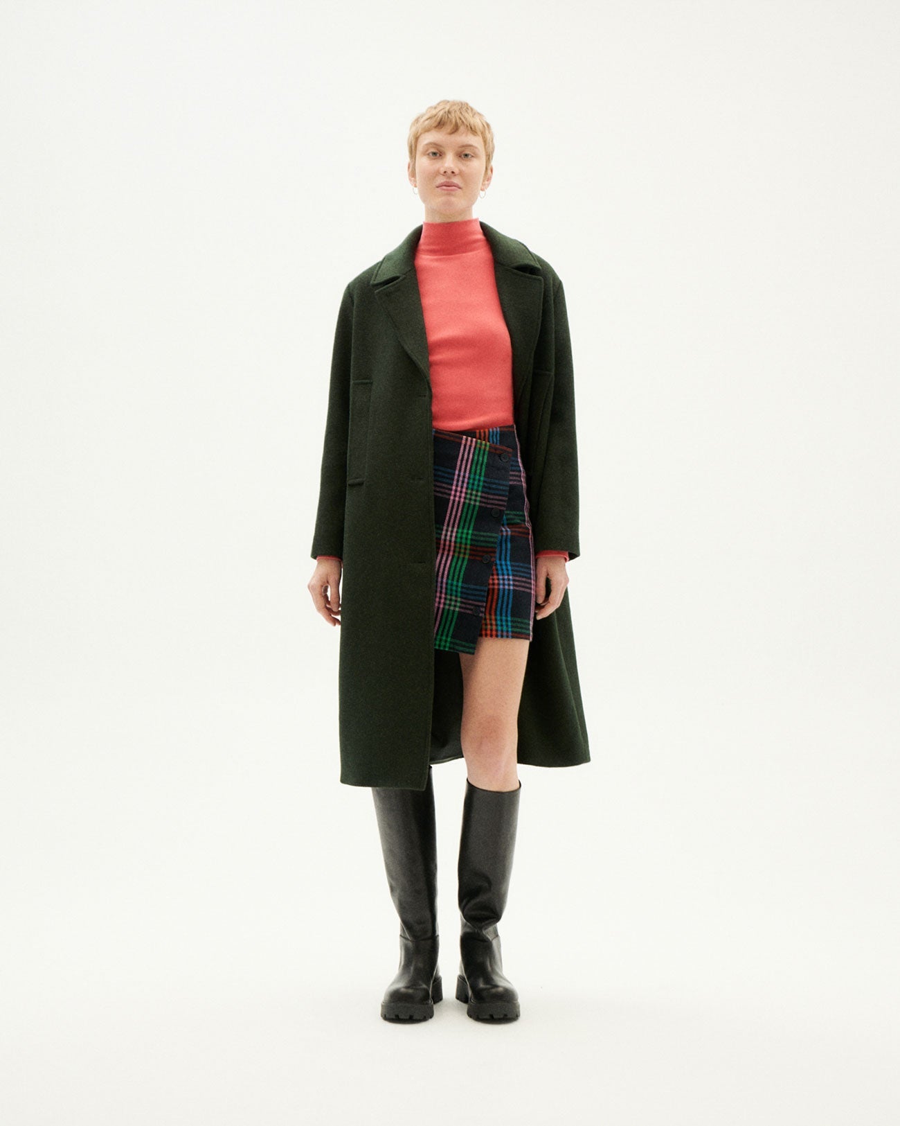 Jupe portefeuille à carreaux en coton bio | Multicolore "color blanket mila skirt"