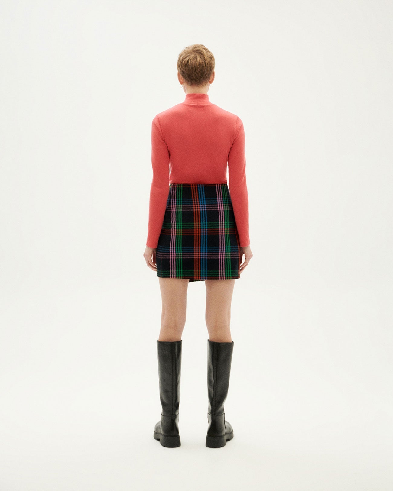 Jupe portefeuille à carreaux en coton bio | Multicolore "color blanket mila skirt"
