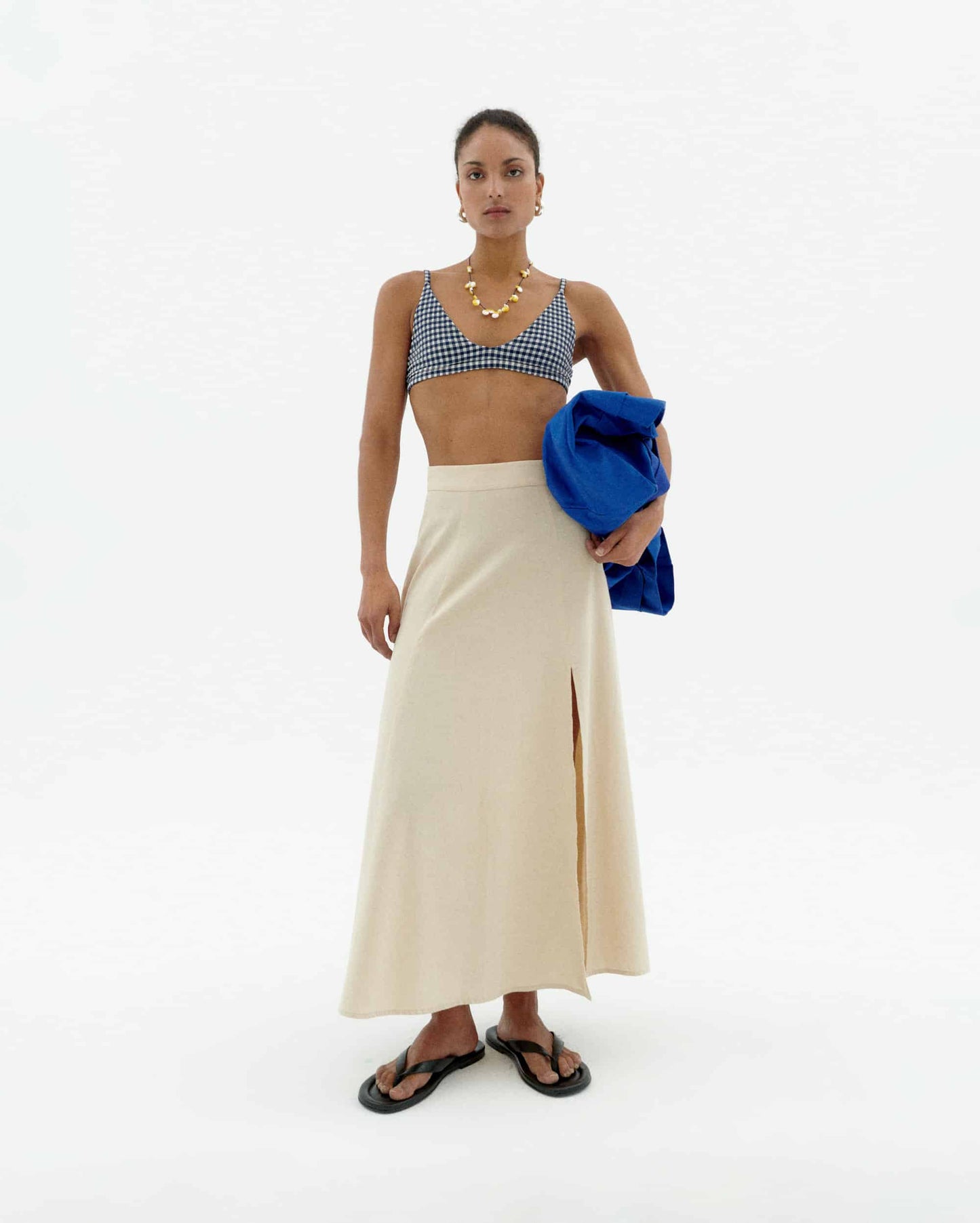 Jupe longue en ecovero | écru "Marygold tora skirt"