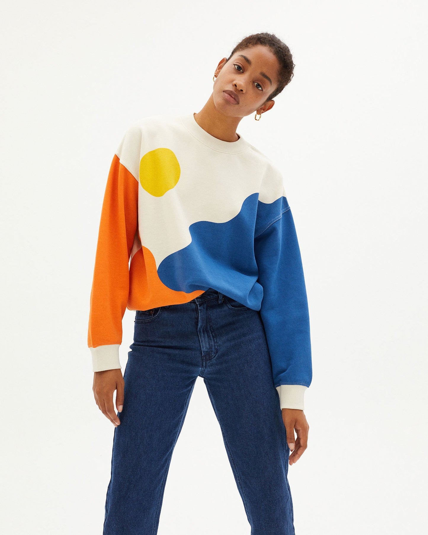 Sweat multicolore en coton bio - MEDITERRANEO SWEATSHIRT