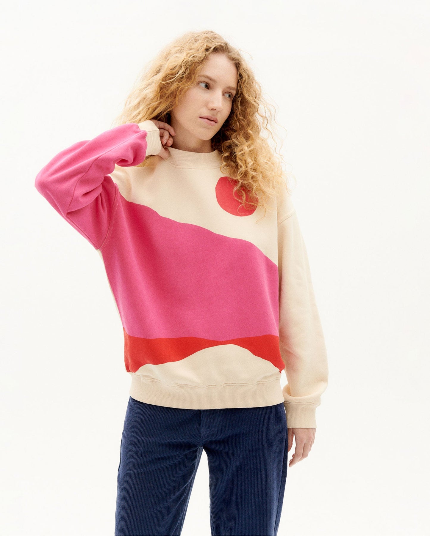 Sweatshirt à motif en coton bio - pink valley