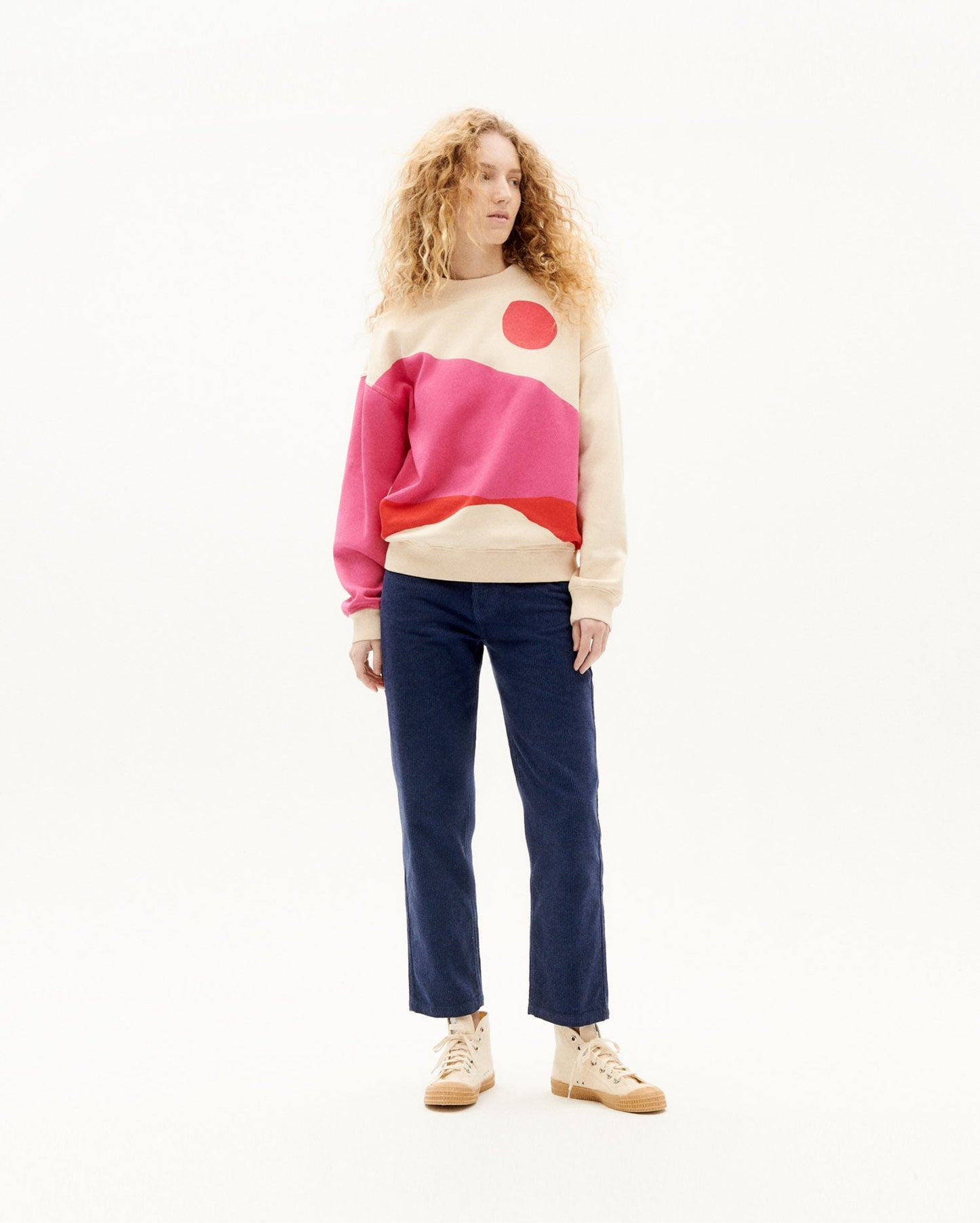 Sweatshirt à motif en coton bio - pink valley