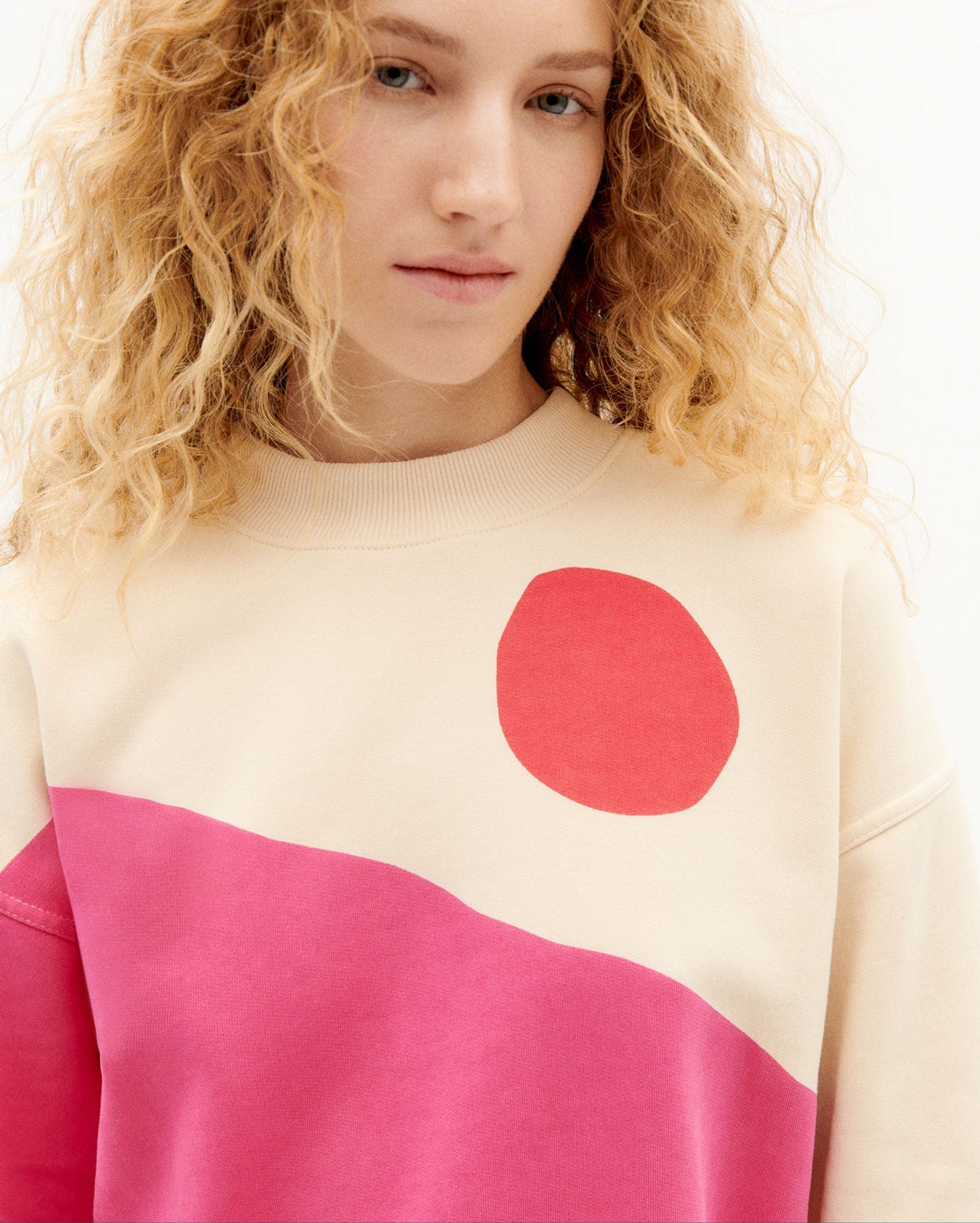 Sweatshirt à motif en coton bio - pink valley