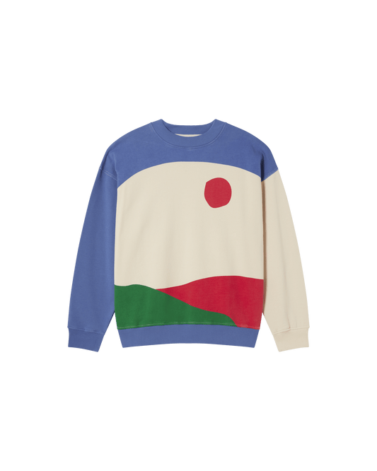 Sweat en coton bio | multicolore "abstract ivory sweatshirt"