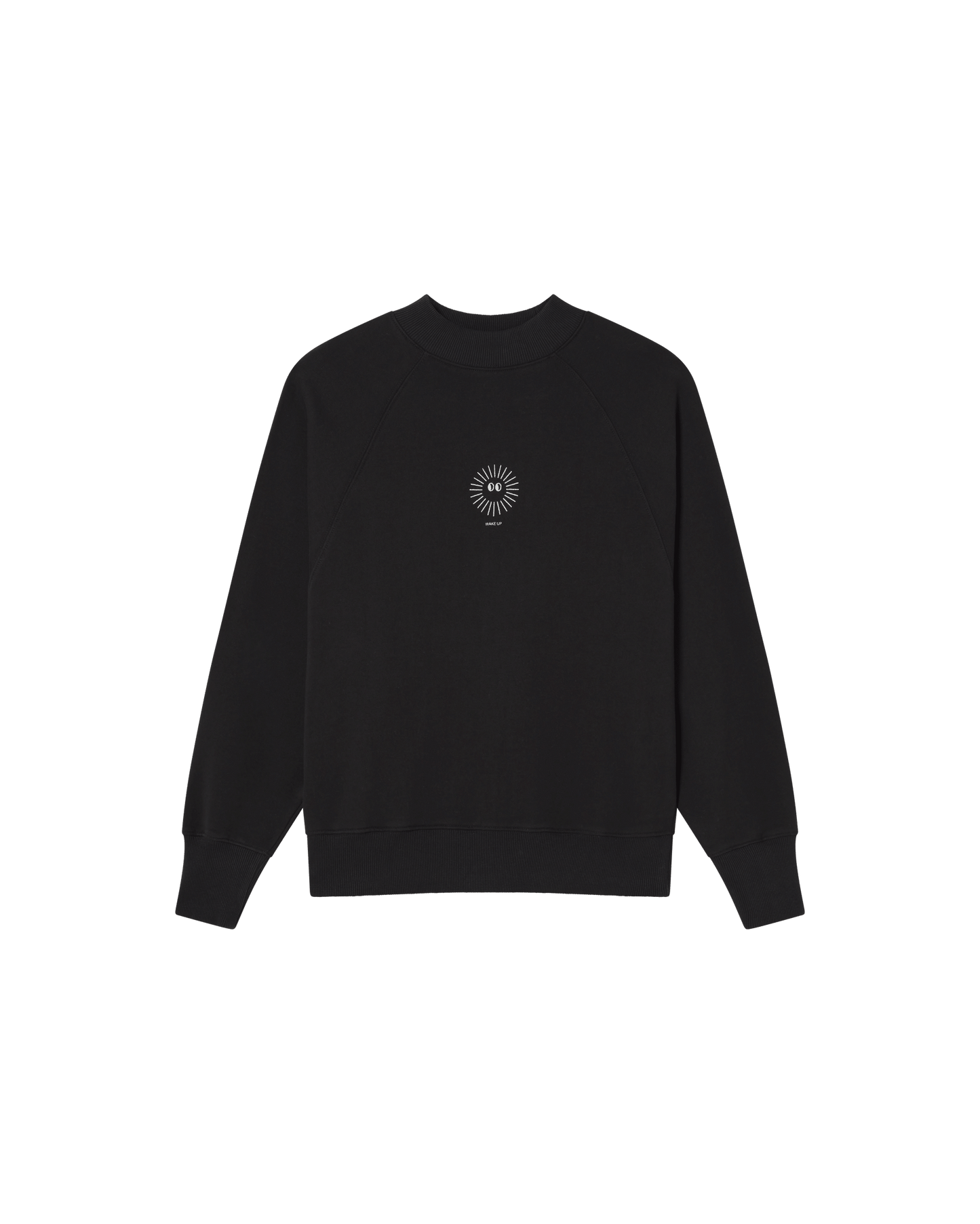 Sweat en coton bio | Noir à motif brodé "new sol black sweatshirt"