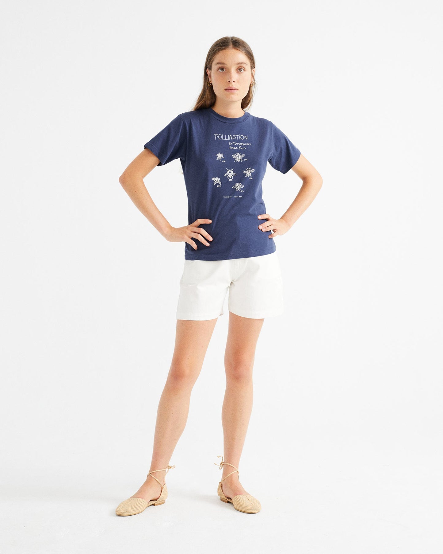 Short taille haute blanc en coton bio - Gardenia