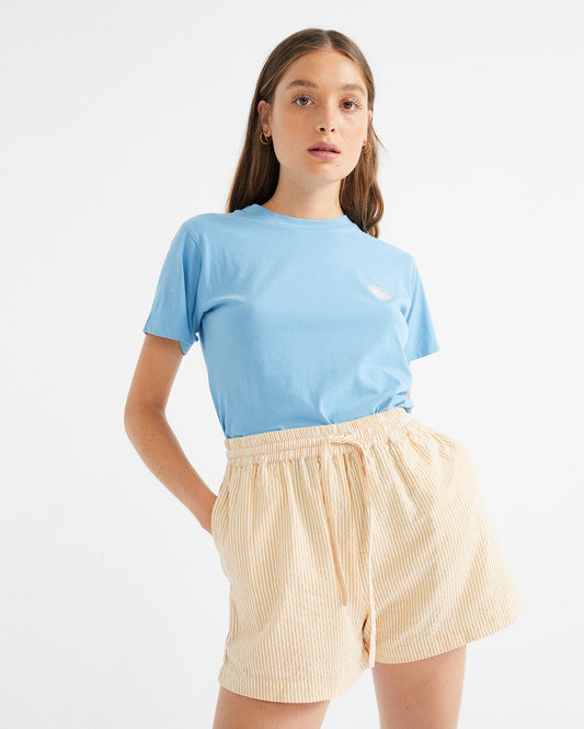Short léger rayé en coton bio - SEERSUCKER GERANIO