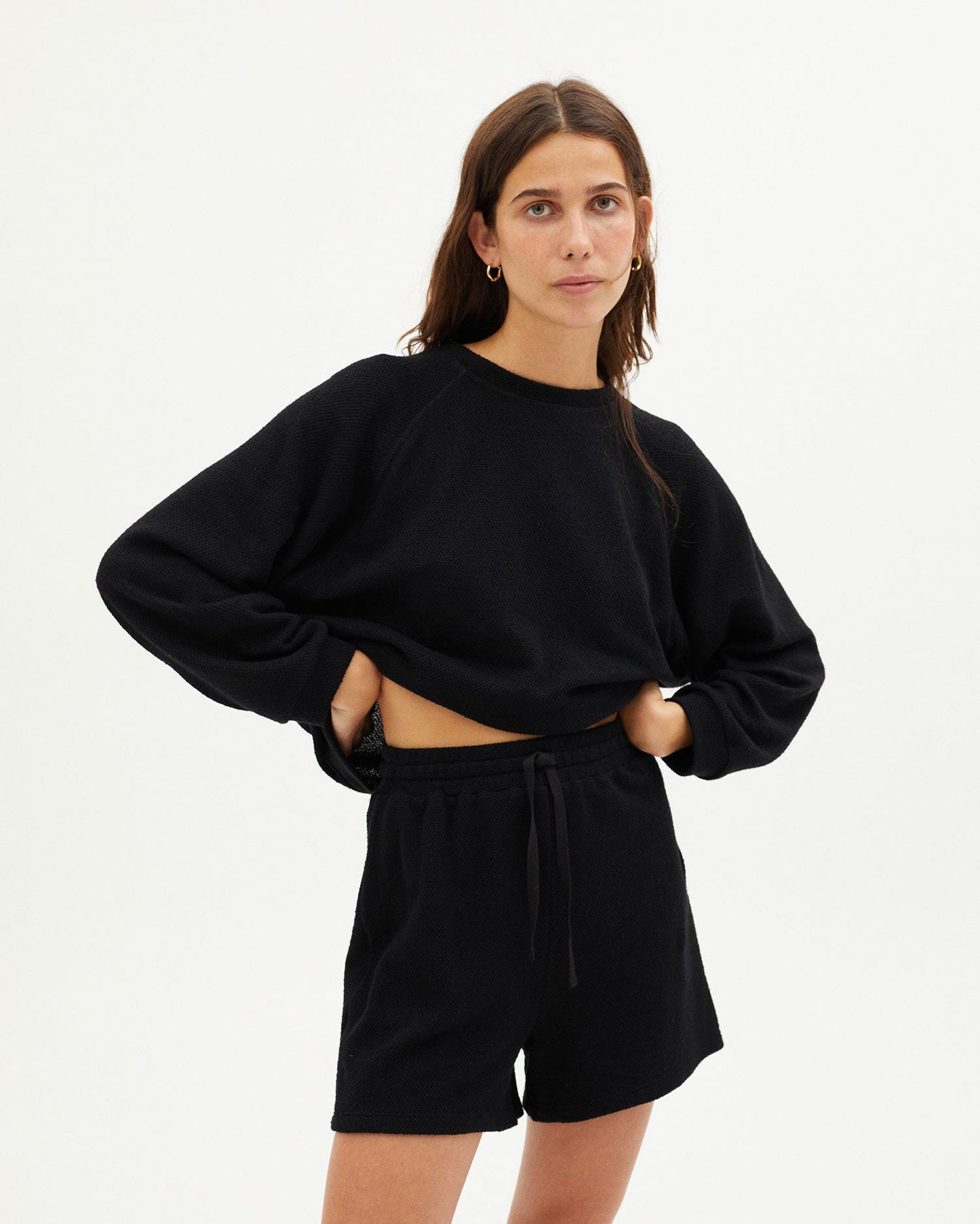 Short léger noir en recyclé - black trash sue short