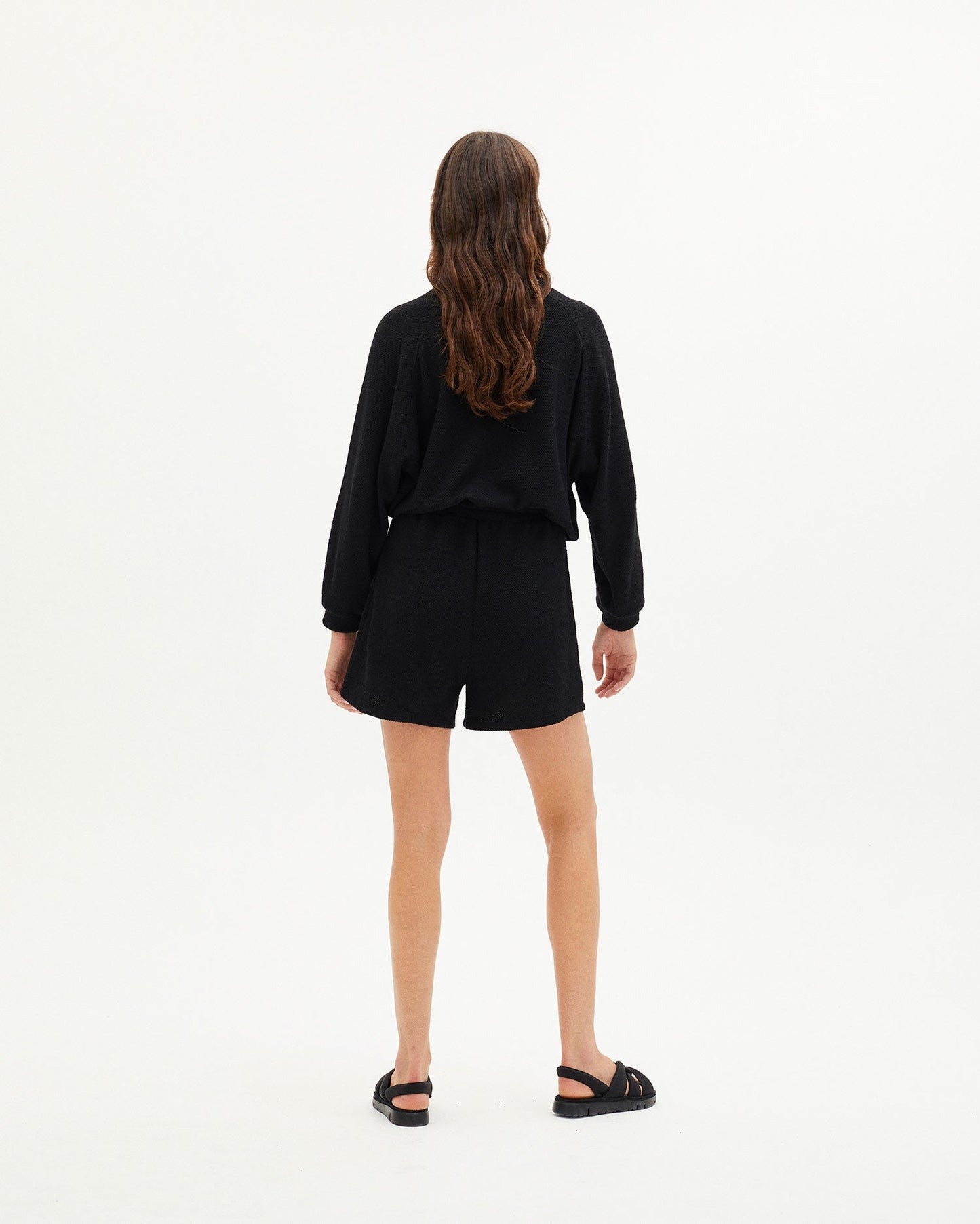 Short léger noir en recyclé - black trash sue short