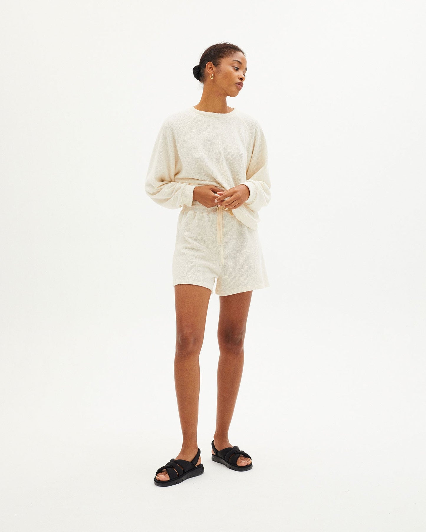Short léger en recyclé  | écru "ivory trash sue shorts"
