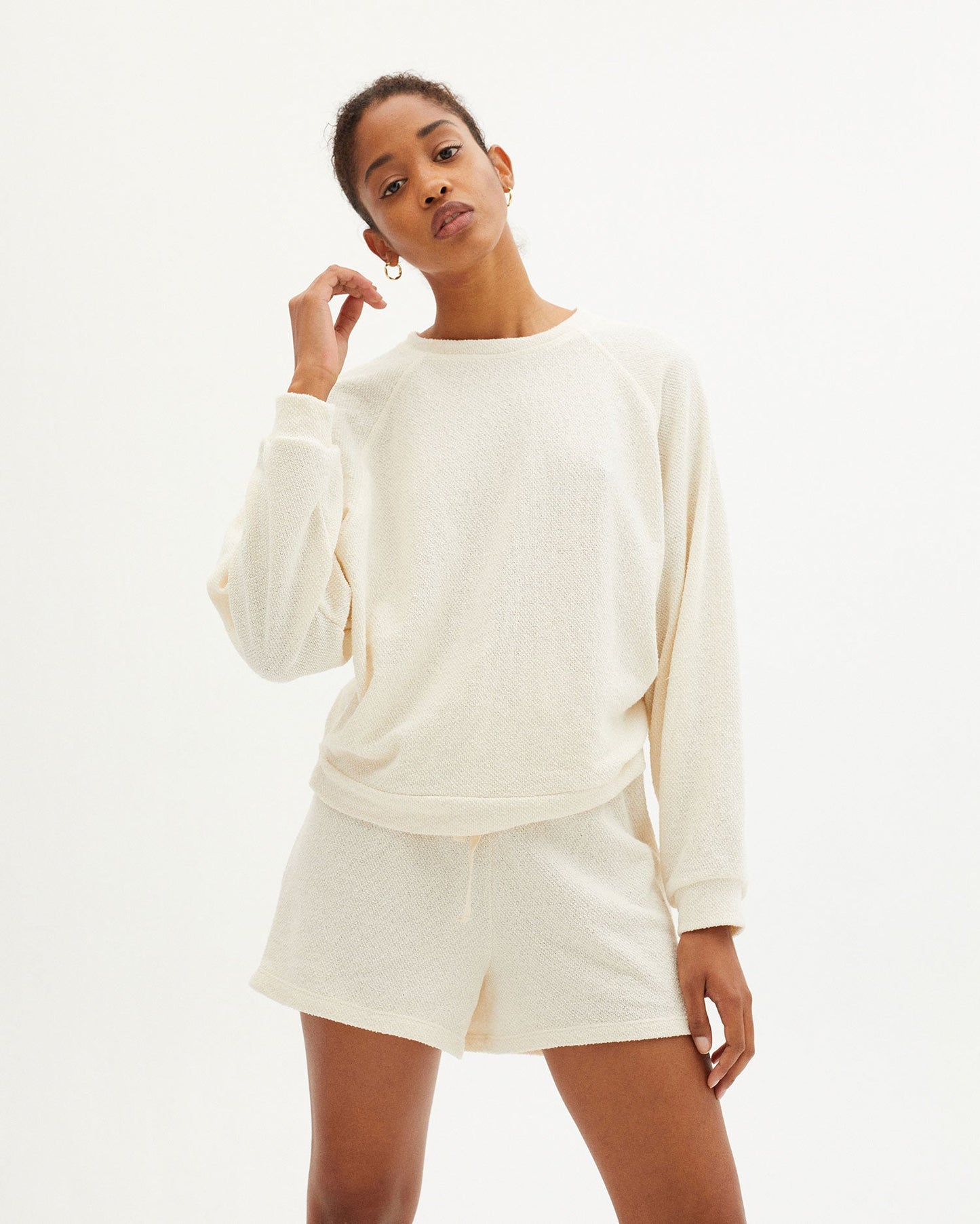 Short léger en recyclé  | écru "ivory trash sue shorts"