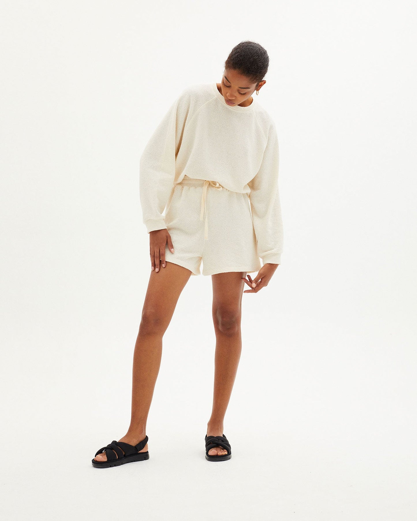 Short léger en recyclé  | écru "ivory trash sue shorts"
