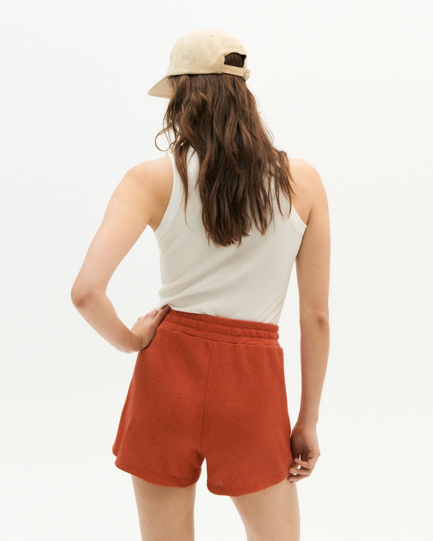 Short léger rouille en recyclé - crimson trash sue shorts