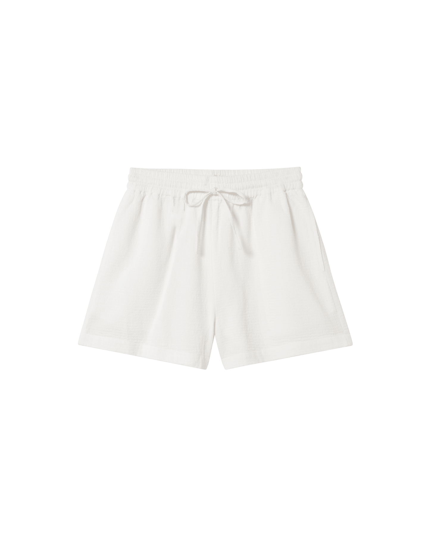 Short texturé en coton bio | blanc "undyed loop geranio shorts"