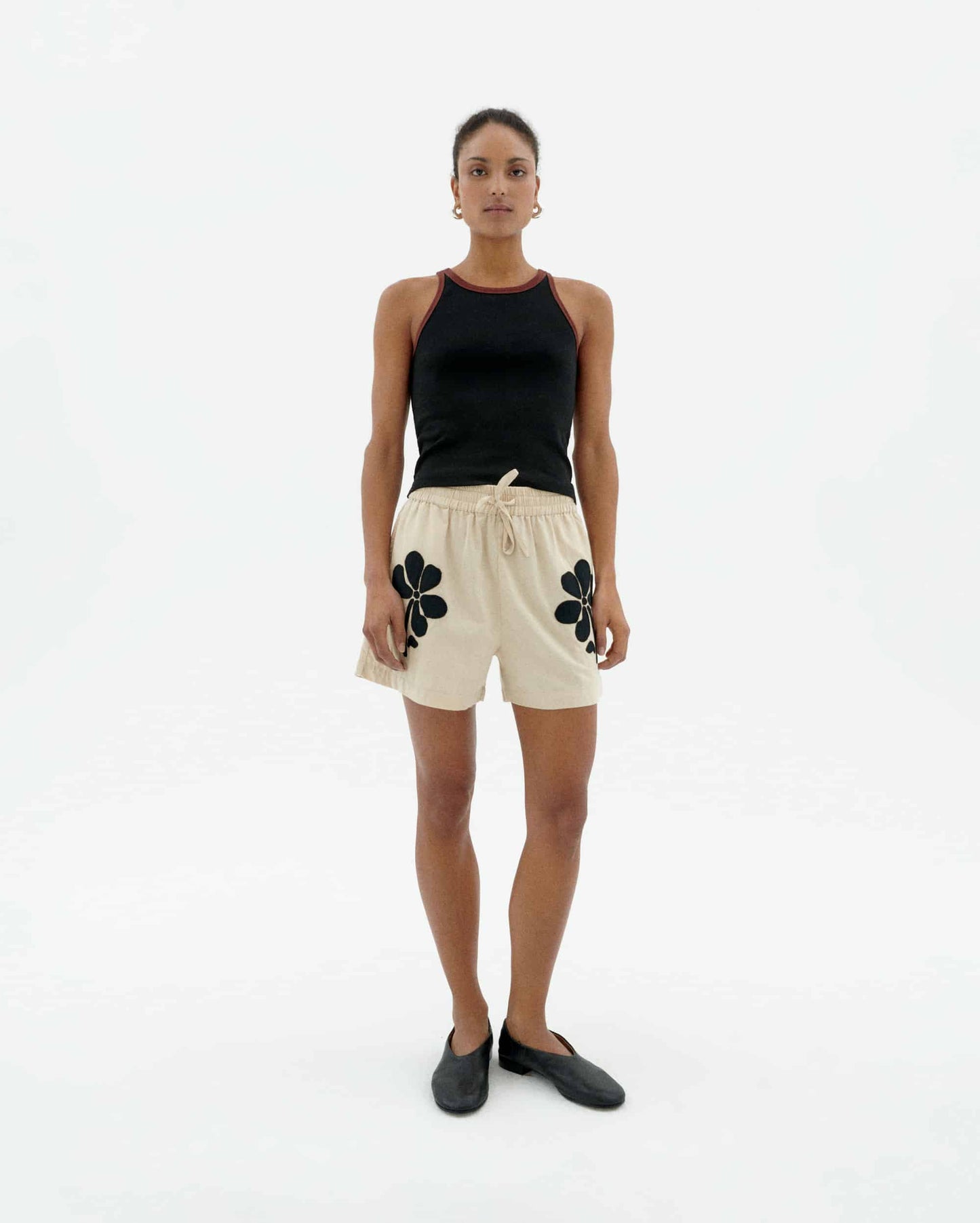 Short léger en coton bio | écru "Marygold geranio shorts"