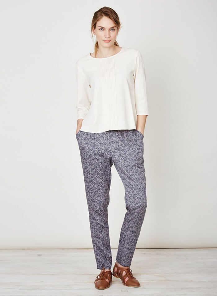 Blouse écrue en tencel et coton