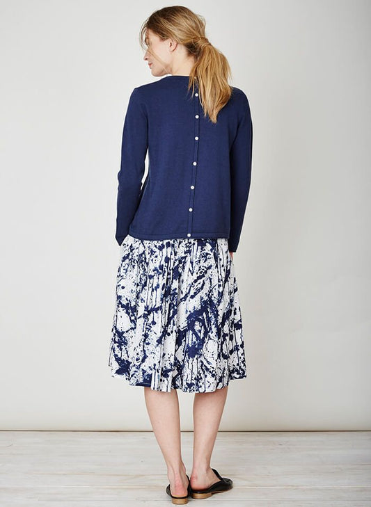 Pull en coton bio indigo