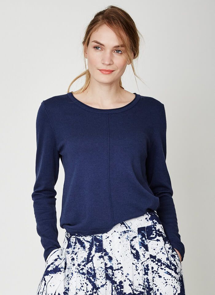 Pull en coton bio indigo