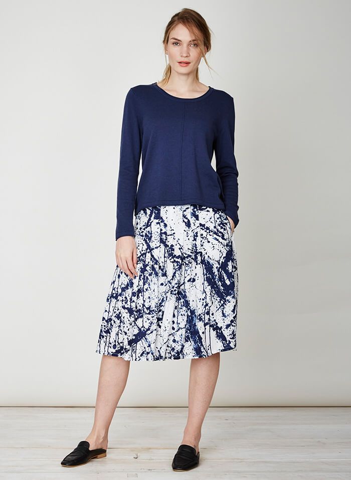 Pull en coton bio indigo