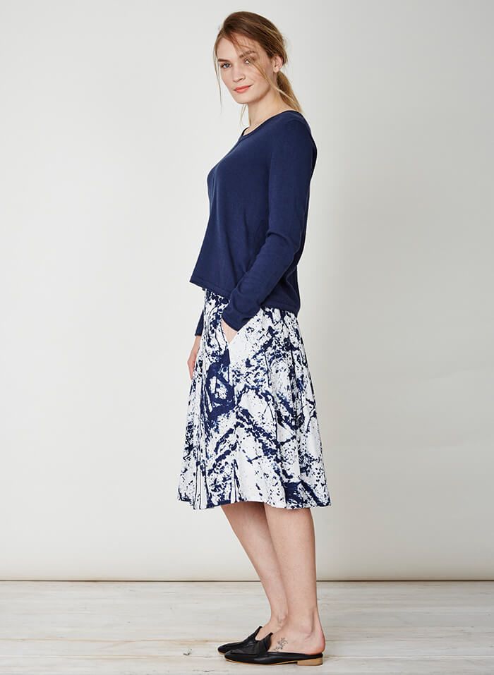 Pull en coton bio indigo