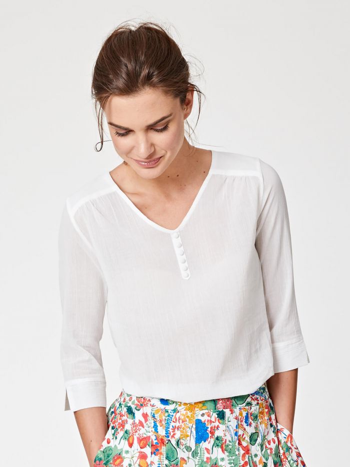Blouse en coton bio blanche