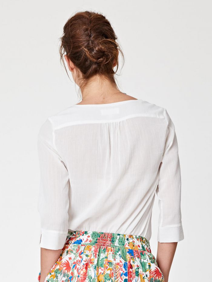 Blouse en coton bio blanche